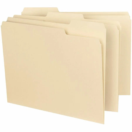 Smead Recycled Interior File Folders - Letter Size - Assorted Tab Position - Top