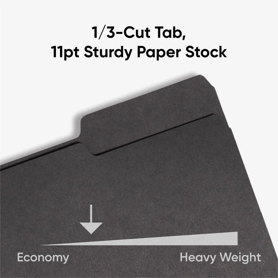 Smead Recycled Interior File Folders - Letter Size - Assorted Tab Positions - Top