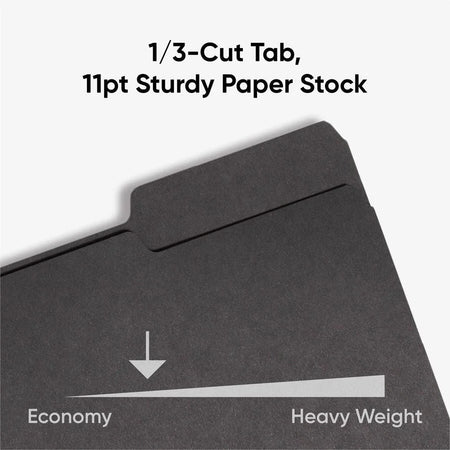 Smead Recycled Interior File Folders - Letter Size - Assorted Tab Positions - Top