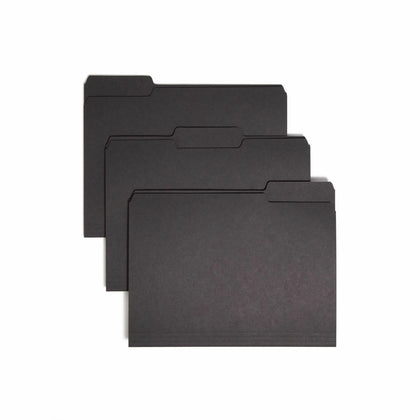 Smead Recycled Interior File Folders - Letter Size - Assorted Tab Positions - Top