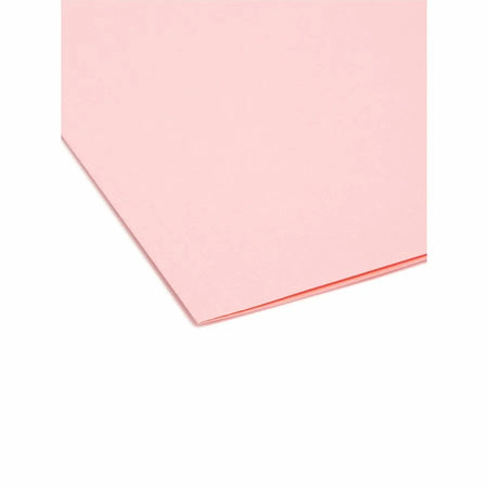 Smead Recycled Interior File Folders - Pink - 100/Box - Top Tab