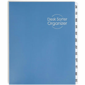Smead Letter Recycled Organizer Folder - 8 1/2’’ x 11’’ - 12 Divider(s) - Blue - 35% - 1 Each - Filing Jackets & Pockets