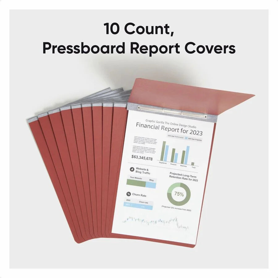 Smead Recycled Report Cover: 3’’ Folder 11x17 Red Pressboard - Eco-Friendly Organizer - Covers
