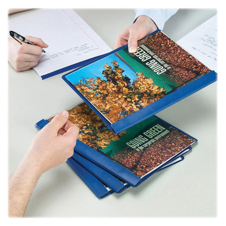 Smead Recycled Report Cover: Blue Vinyl 3 Fasteners - 25/Box - Covers