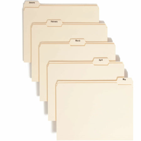 Smead Recycled Top Tab File Folders - 1/5 Cut - 12/Set