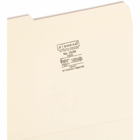Smead Recycled Top Tab File Folders - Assorted Position - 100/Box