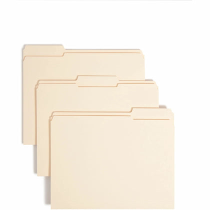 Smead Recycled Top Tab File Folders - Assorted Position - 100/Box