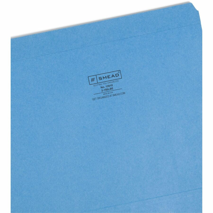 Smead Recycled Top Tab File Folders - Blue - 100/Box