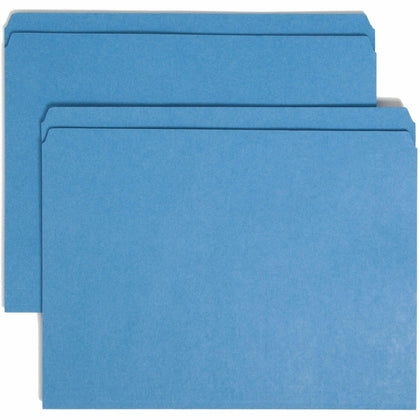 Smead Recycled Top Tab File Folders - Blue - 100/Box