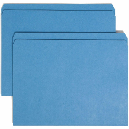 Smead Recycled Top Tab File Folders - Blue - 100/Box