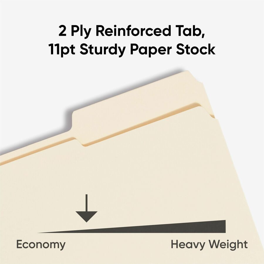 Smead Recycled Top Tab File Folders - Durable Manila - 100/Box