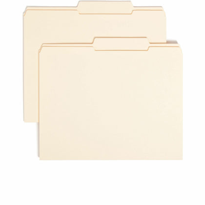 Smead Recycled Top Tab File Folders - Durable Manila 2/5 Cut - 100/Box