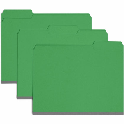 Smead Recycled Top Tab File Folders - Green 1’’ Expansion - 25/Box