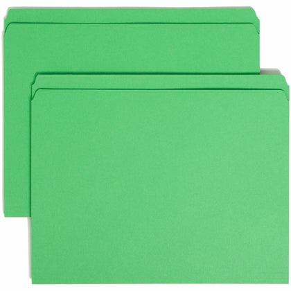 Smead Recycled Top Tab File Folders - Green - 100/Box