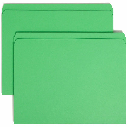 Smead Recycled Top Tab File Folders - Green - 100/Box