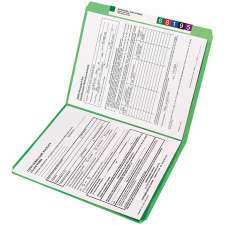 Smead Recycled Top Tab File Folders - Green - 100/Box