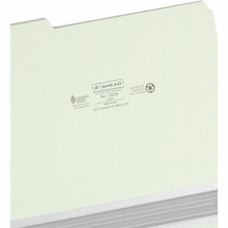 Smead 1/3 Tab Cut Letter Recycled Top File Folder - 8 1/2’’ x 11’’ - 2’’ Expansion - Location - Assorted Position