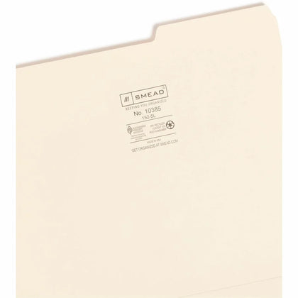 Smead Recycled Top Tab File Folders - Letter Size - 100/Box