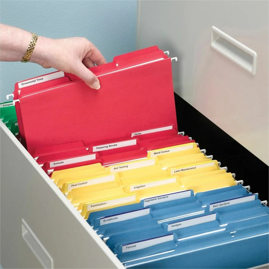 Smead Recycled Top Tab File Folders - Letter Size - Assorted Tabs - Red - 100/Box