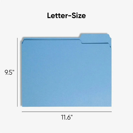 Smead Recycled Top Tab File Folders - Letter Size - Blue - 100/Box
