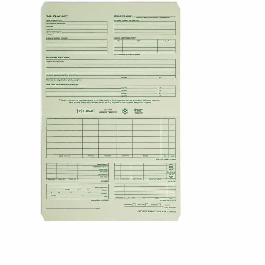 Smead Recycled Top Tab File Folders - Moss - 20/Pack