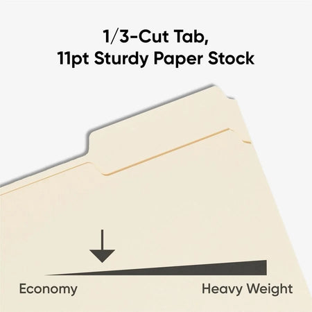 Smead Recycled Top Tab File Folders - Sturdy Manila 100/Box