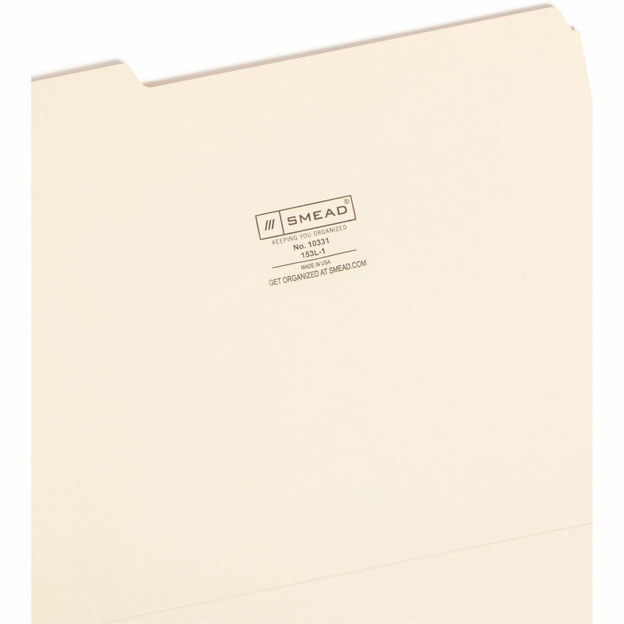 Smead Recycled Top Tab File Folders - Sturdy Manila - 100/Box