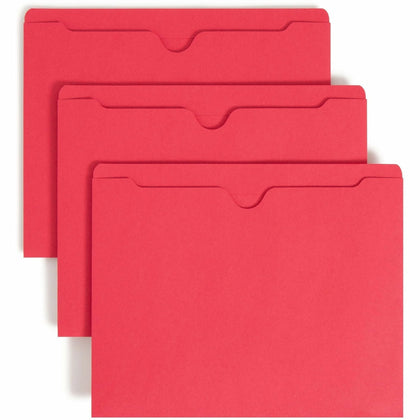 Smead Red File Jacket - Letter Size - Reinforced Tab - 100/Box - Filing Jackets & Pockets