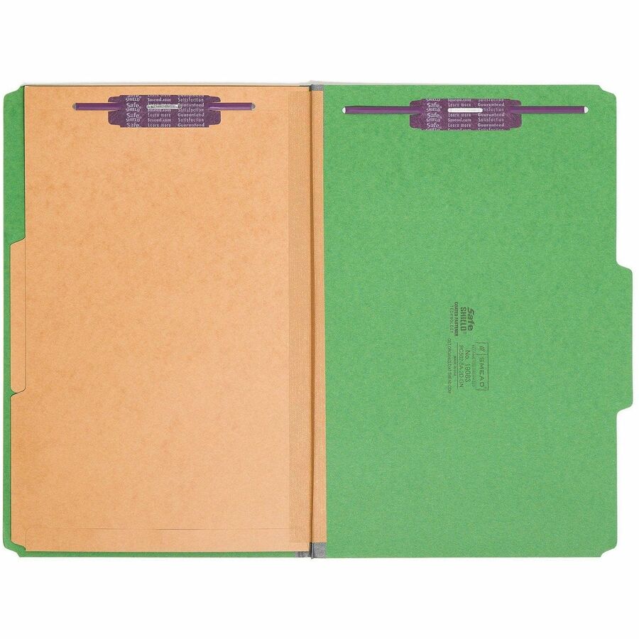 Smead SafeSHIELD 2/5 Tab Cut Legal Recycled Classification Folder - Front