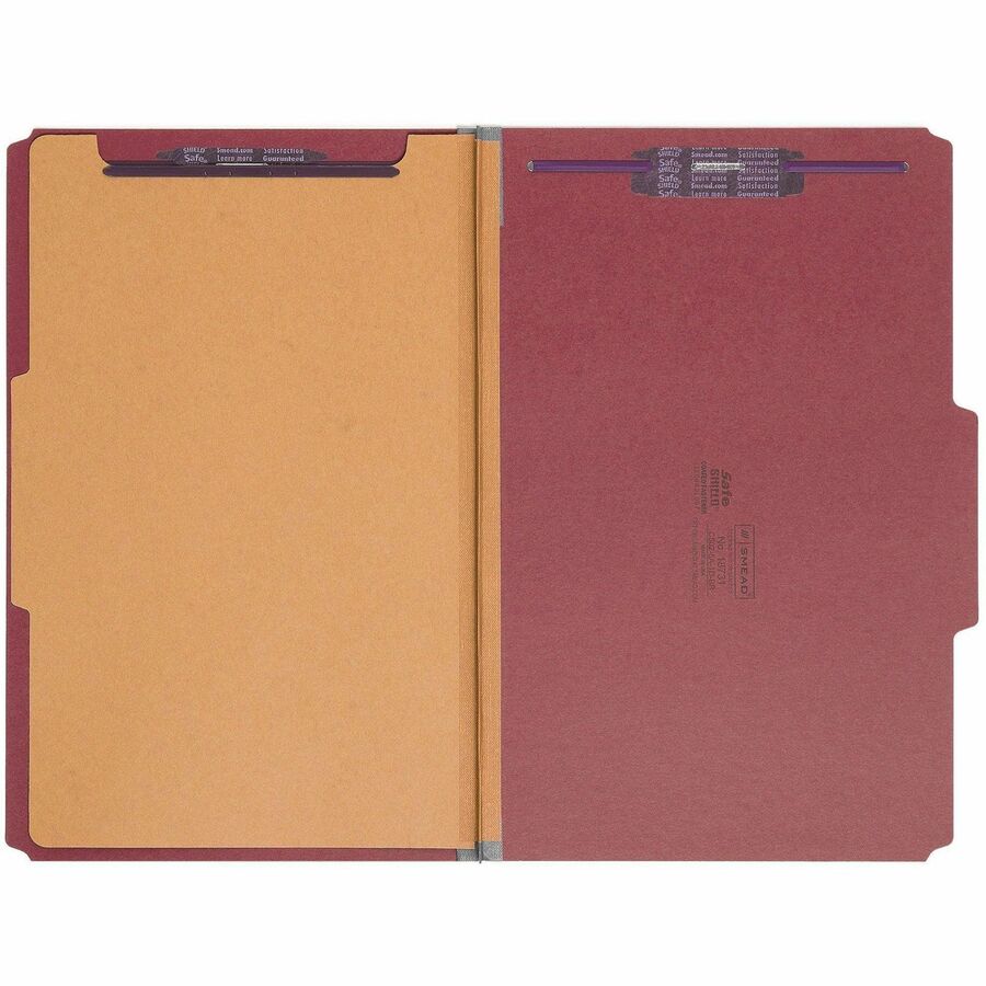 Smead SafeSHIELD 2/5 Tab Cut Legal Recycled Classification Folder - Front