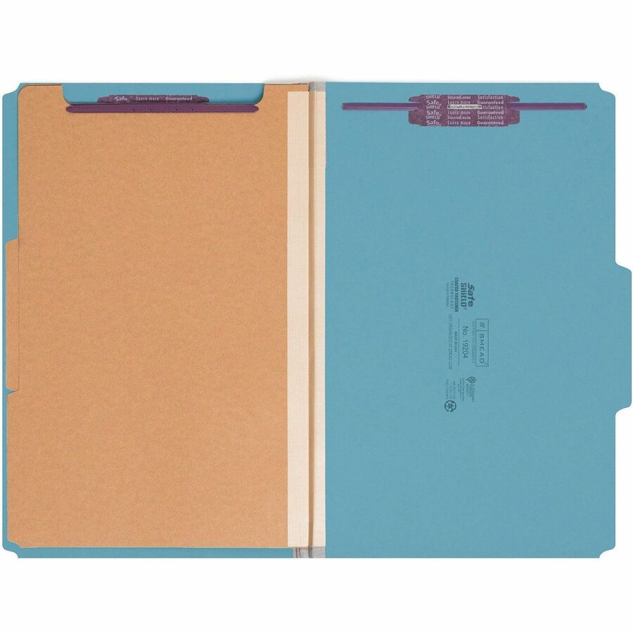 Smead SafeSHIELD 2/5 Tab Cut Legal Recycled Classification Folder - Front