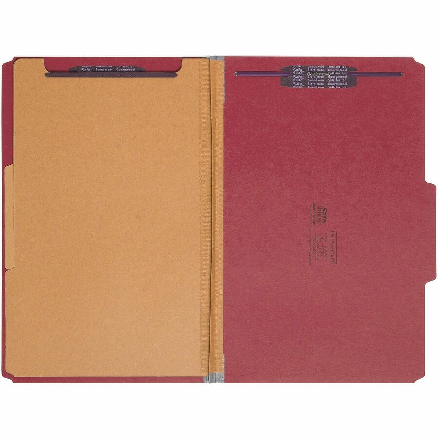 Smead SafeSHIELD 2/5 Tab Cut Legal Recycled Classification Folder - Front