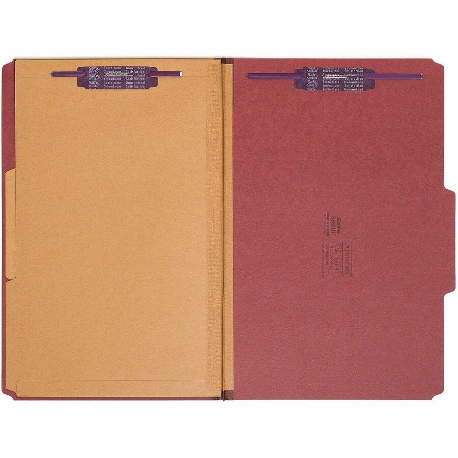 Smead SafeSHIELD 2/5 Tab Cut Legal Recycled Classification Folder - Front