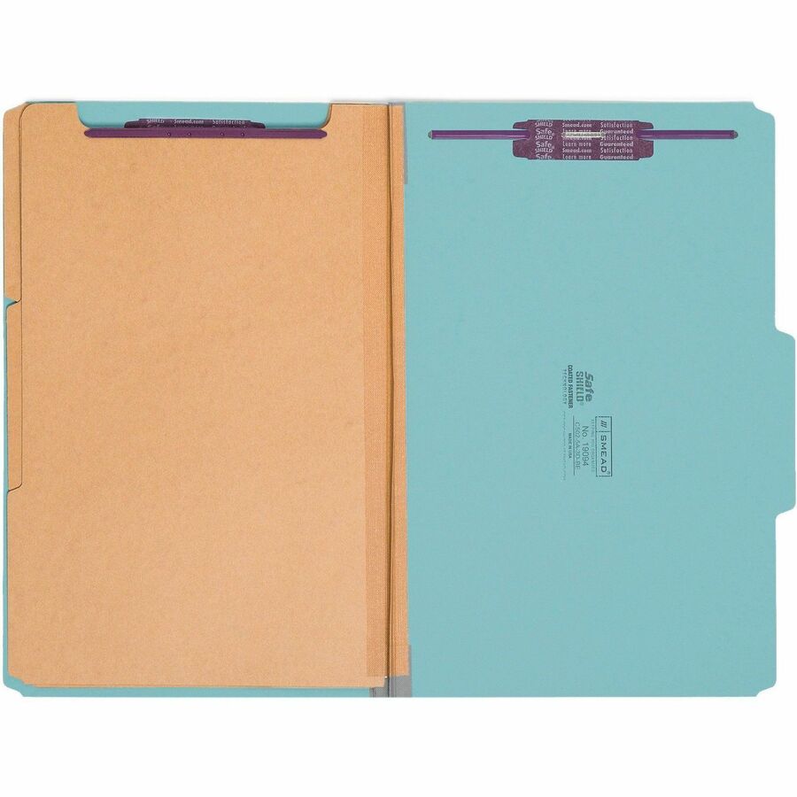 Smead SafeSHIELD 2/5 Tab Cut Legal Recycled Classification Folder - Front