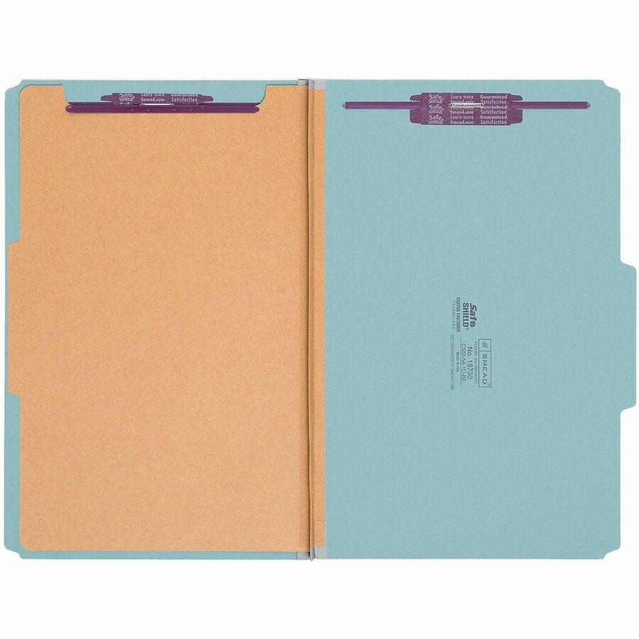 Smead SafeSHIELD 2/5 Tab Cut Legal Recycled Classification Folder - Front