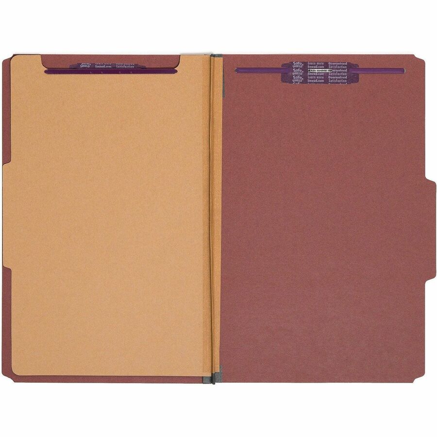 Smead SafeSHIELD 2/5 Tab Cut Legal Recycled Classification Folder - Front