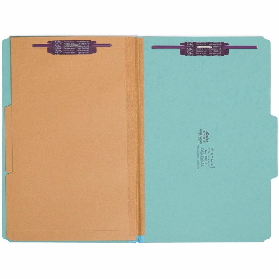 Smead SafeSHIELD 2/5 Tab Cut Legal Recycled Classification Folder - Front
