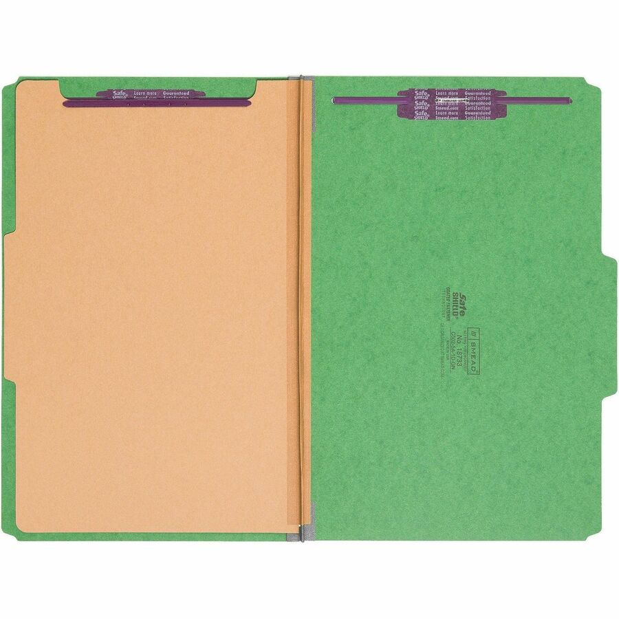 Smead SafeSHIELD 2/5 Tab Cut Legal Recycled Classification Folder - Front