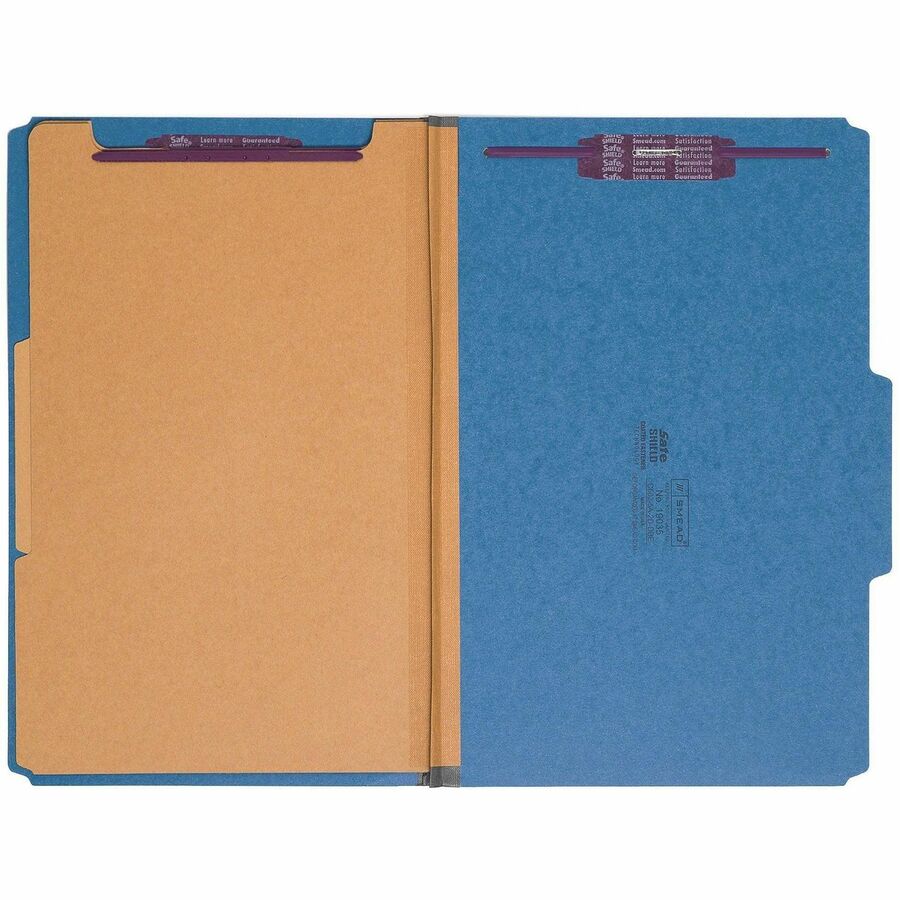 Smead SafeSHIELD 2/5 Tab Cut Legal Recycled Classification Folder - Front