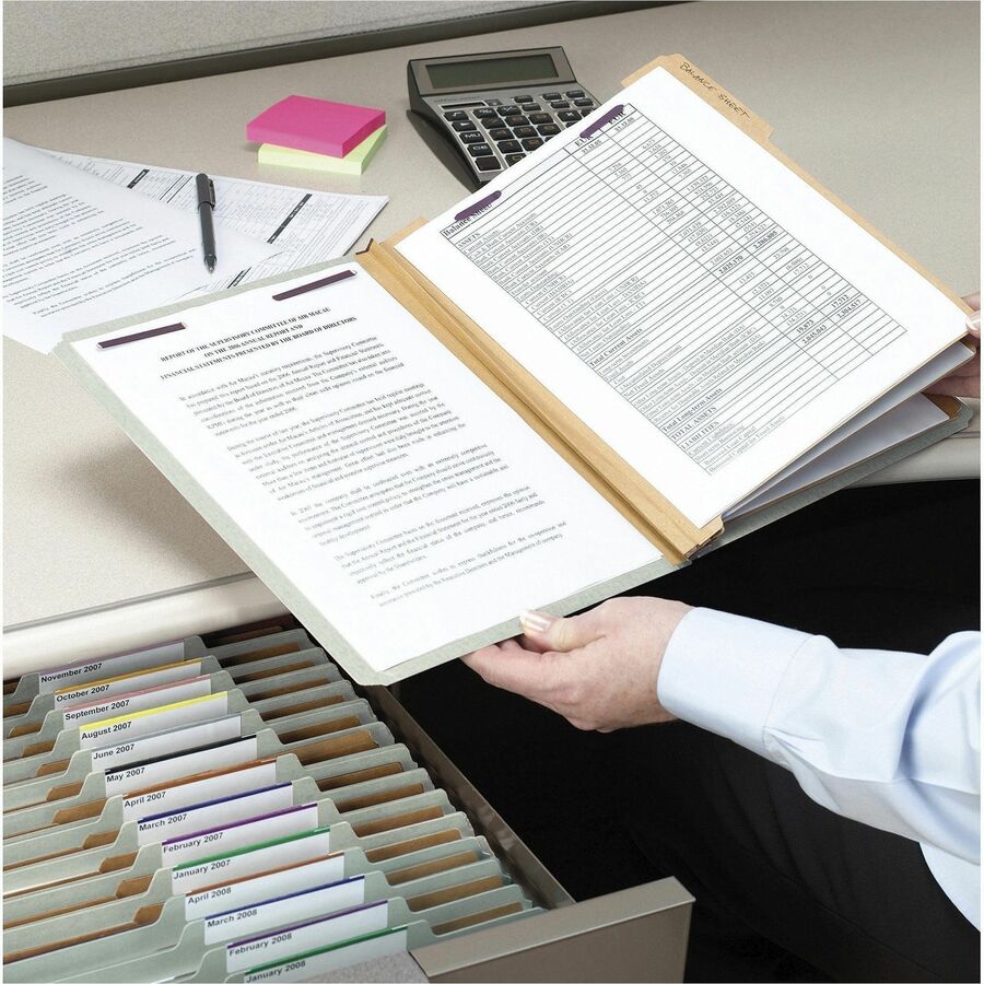 Smead SafeSHIELD 2/5 Tab Cut Letter Recycled Classification Folder - Alternate-Image3