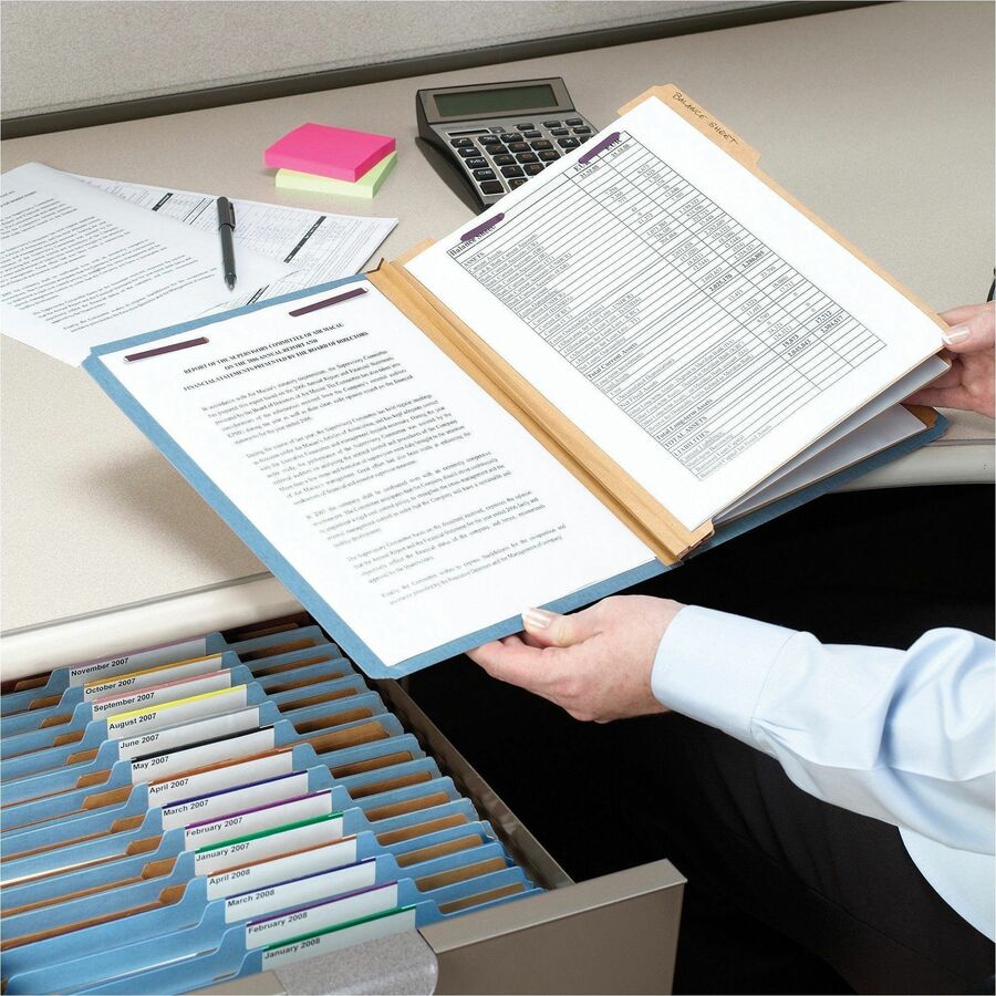 Smead SafeSHIELD 2/5 Tab Cut Letter Recycled Classification Folder - Alternate-Image2