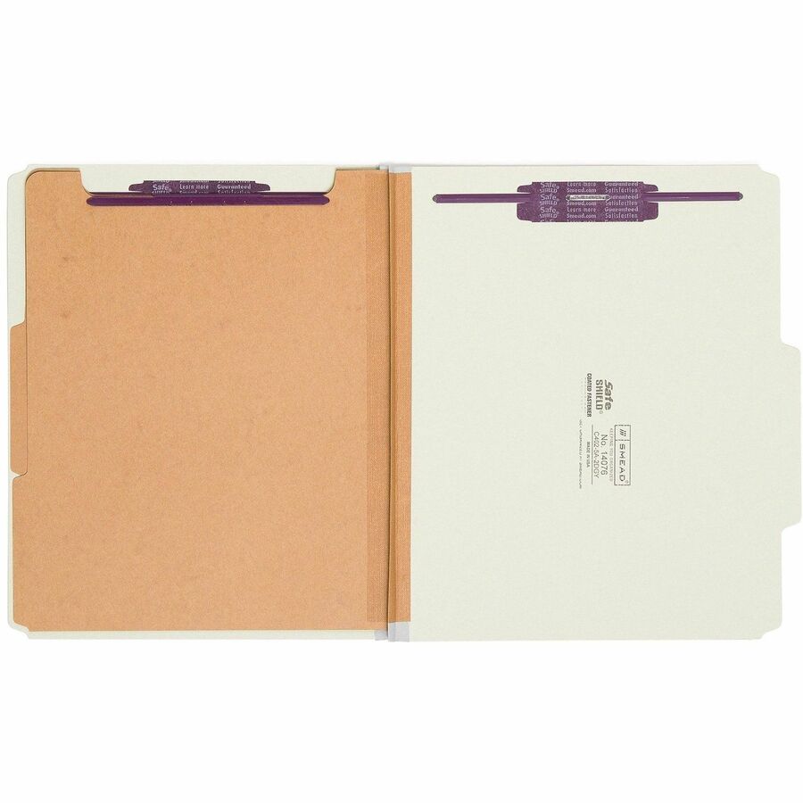 Smead SafeSHIELD 2/5 Tab Cut Letter Recycled Classification Folder - Front