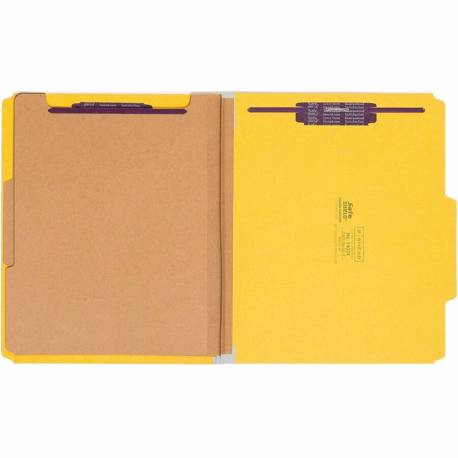 Smead SafeSHIELD 2/5 Tab Cut Letter Recycled Classification Folder - Front