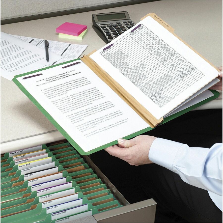 Smead SafeSHIELD 2/5 Tab Cut Letter Recycled Classification Folder - Alternate-Image5