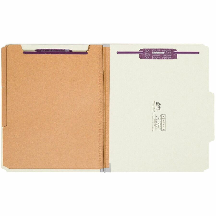Smead SafeSHIELD 2/5 Tab Cut Letter Recycled Classification Folder - Front
