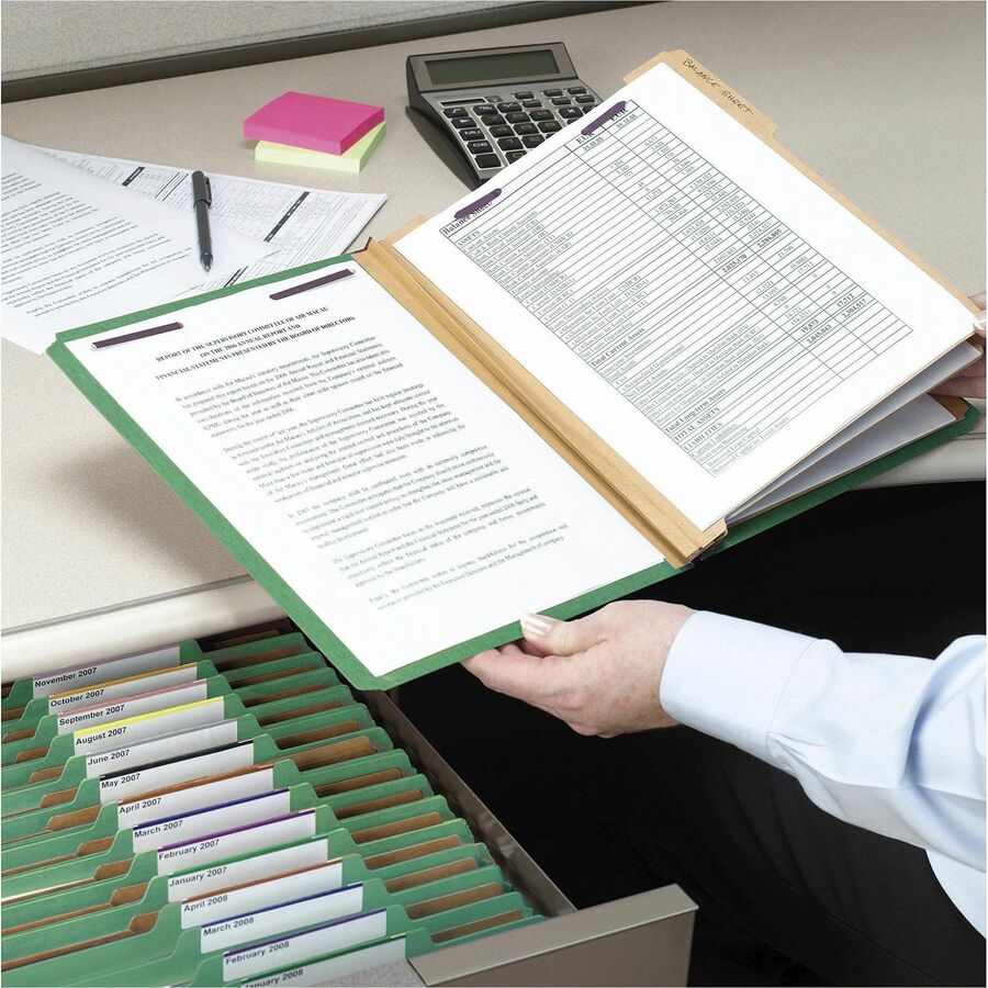 Smead SafeSHIELD 2/5 Tab Cut Letter Recycled Classification Folder - Alternate-Image3