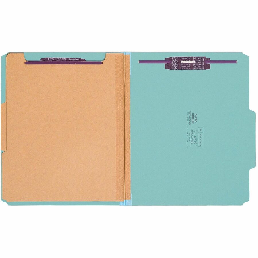 Smead SafeSHIELD 2/5 Tab Cut Letter Recycled Classification Folder - Front