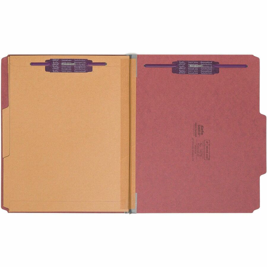 Smead SafeSHIELD 2/5 Tab Cut Letter Recycled Classification Folder - Front