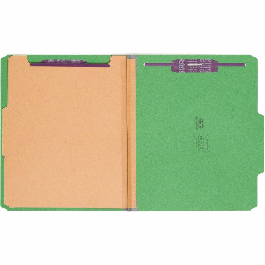 Smead SafeSHIELD 2/5 Tab Cut Letter Recycled Classification Folder - Front
