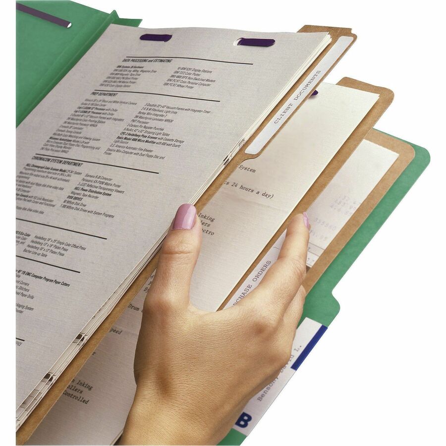 Smead SafeSHIELD 2/5 Tab Cut Letter Recycled Classification Folder - Alternate-Image1